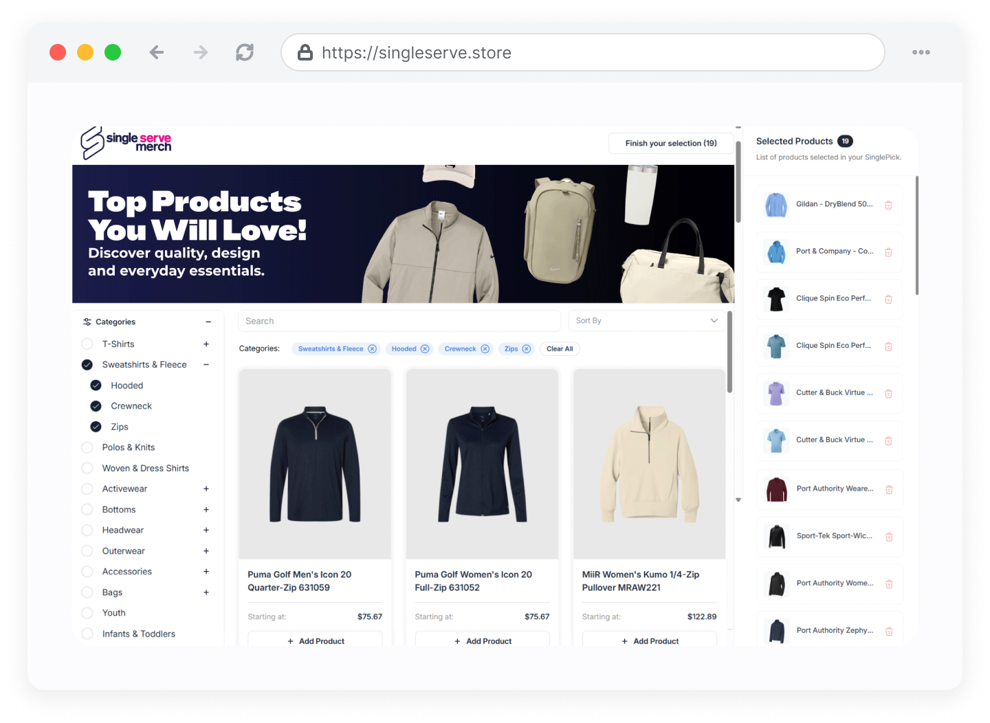 SinglePick — SSM platform view