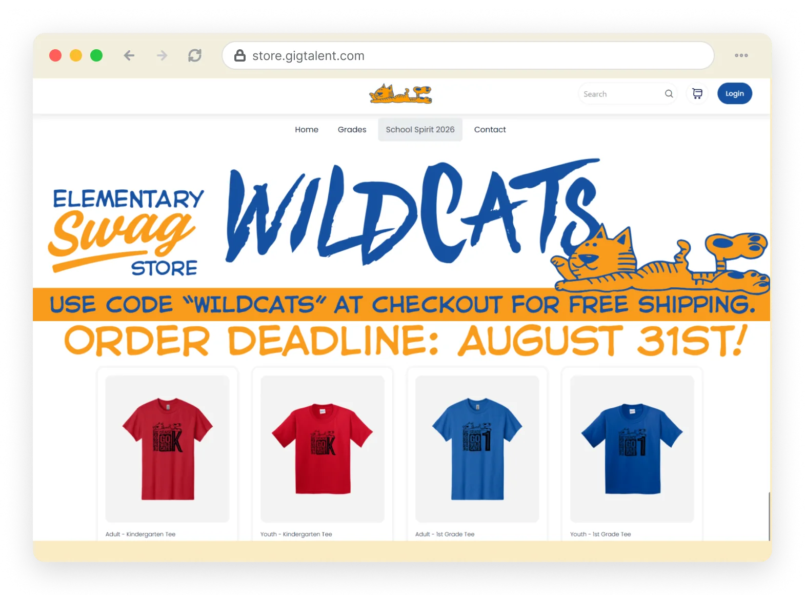 Pop-up merch store built for a campaign window